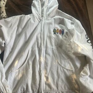 Local Color 100% cotton white lightweight hooded jacket